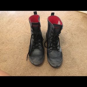 Combat style rubber boots